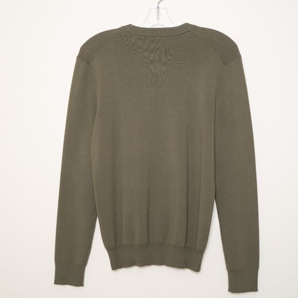 Club Monaco Crewneck Sweater Cotton Blend Olive - Picture 5 of 9